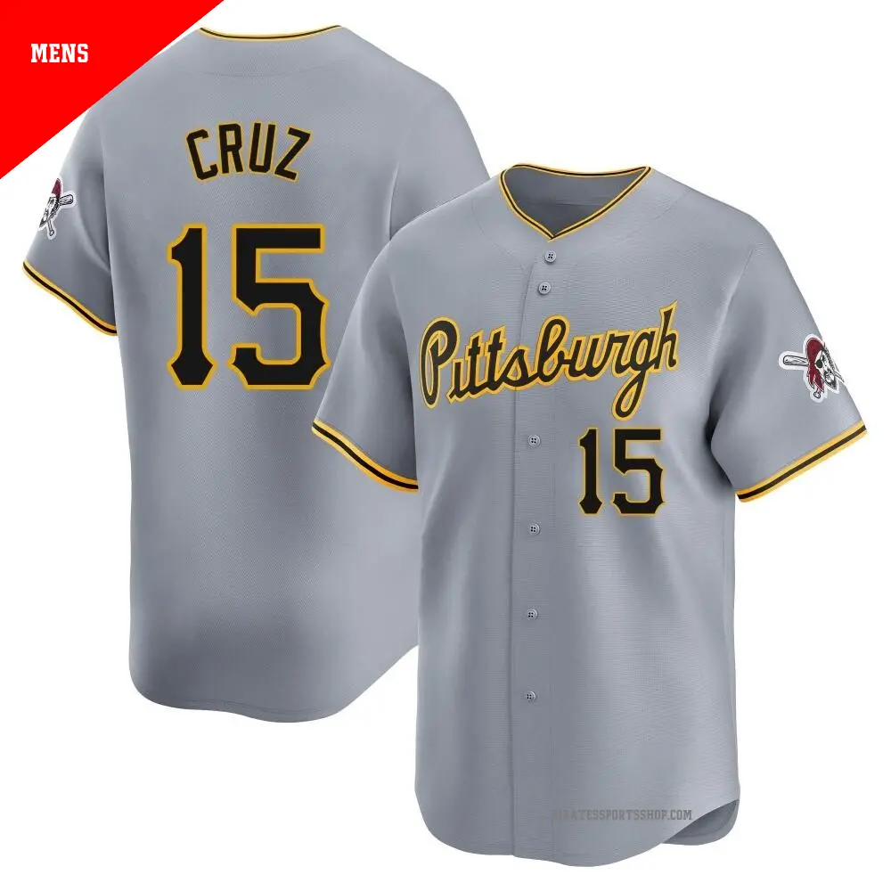 Men's #15 Oneil Cruz Pittsburgh Pirates Black Limited Alternate Jersey