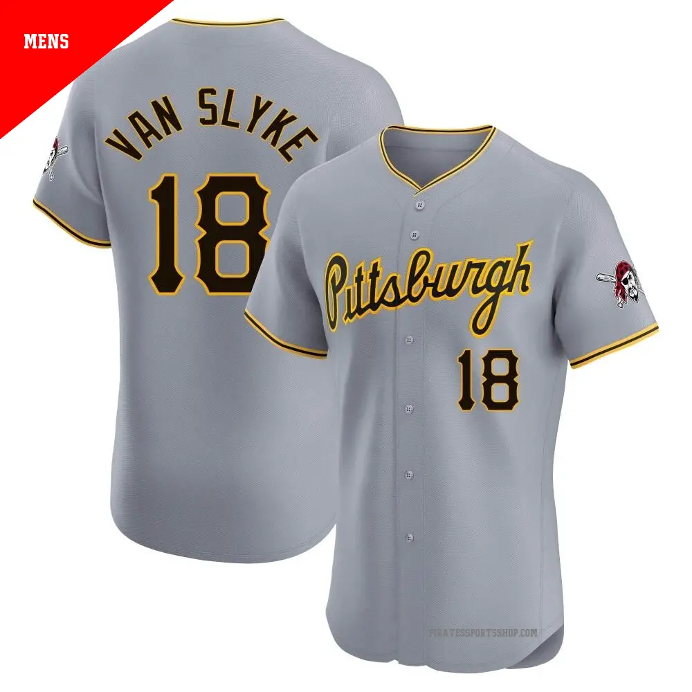 Men s 18 Andy Van Slyke Pittsburgh Pirates Gray Elite Road Jersey