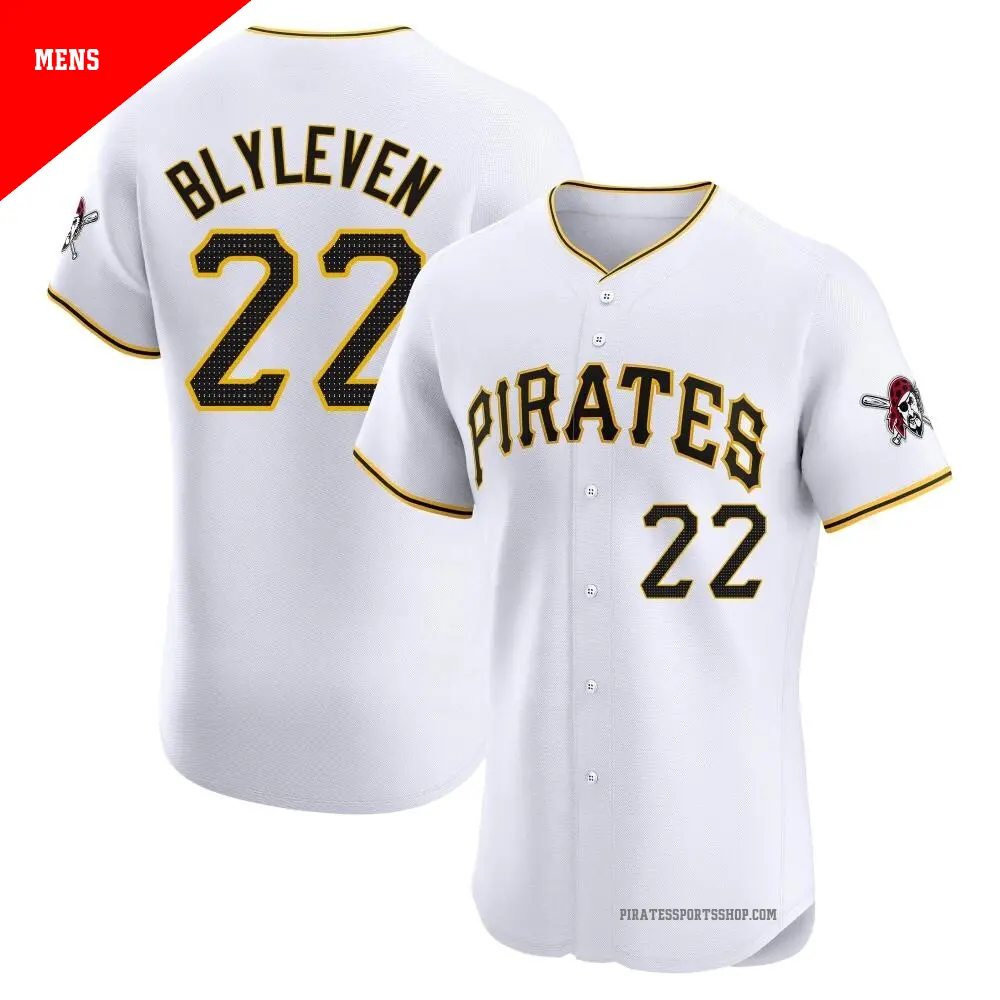 Men s 22 Bert Blyleven Pittsburgh Pirates White Limited Home Jersey