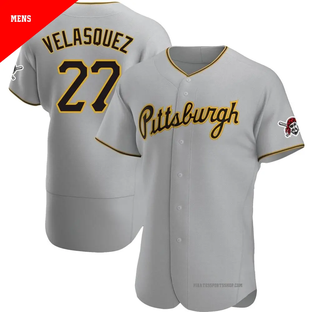 Men's ＃27 Vince Velasquez Pittsburgh Pirates Gray Authentic Road Jersey