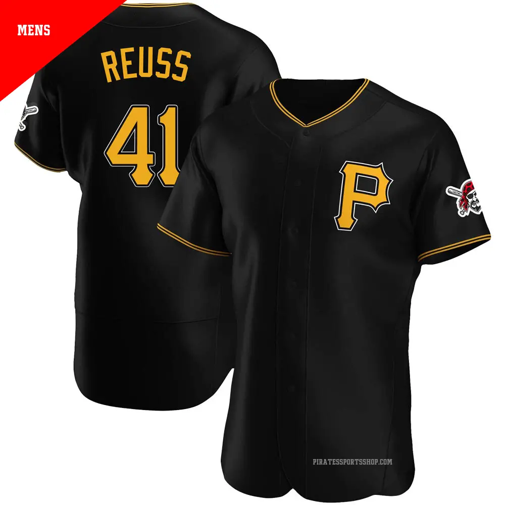 Men's ＃41 Jerry Reuss Pittsburgh Pirates Black Authentic Alternate Jersey