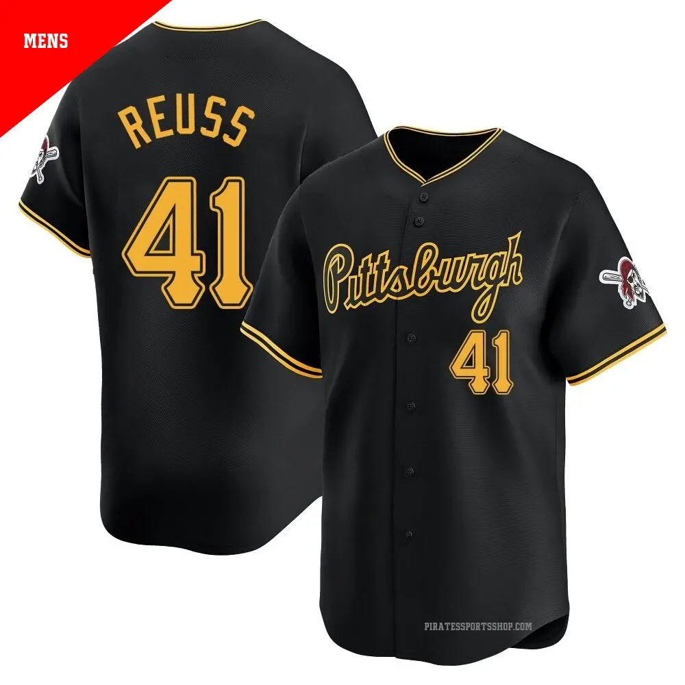 Men's ＃41 Jerry Reuss Pittsburgh Pirates Black Limited Alternate Jersey