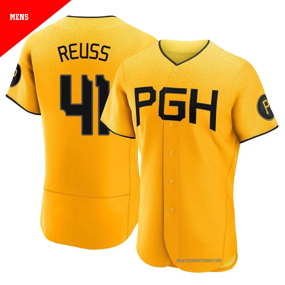 Men's ＃41 Jerry Reuss Pittsburgh Pirates Gold Authentic 2023 City Connect Jersey