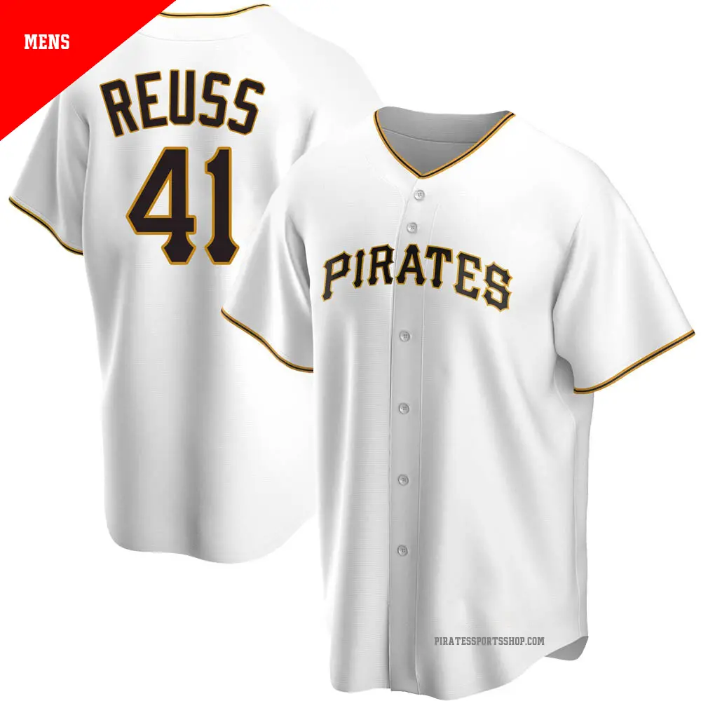 Men's ＃41 Jerry Reuss Pittsburgh Pirates White Replica Home Jersey