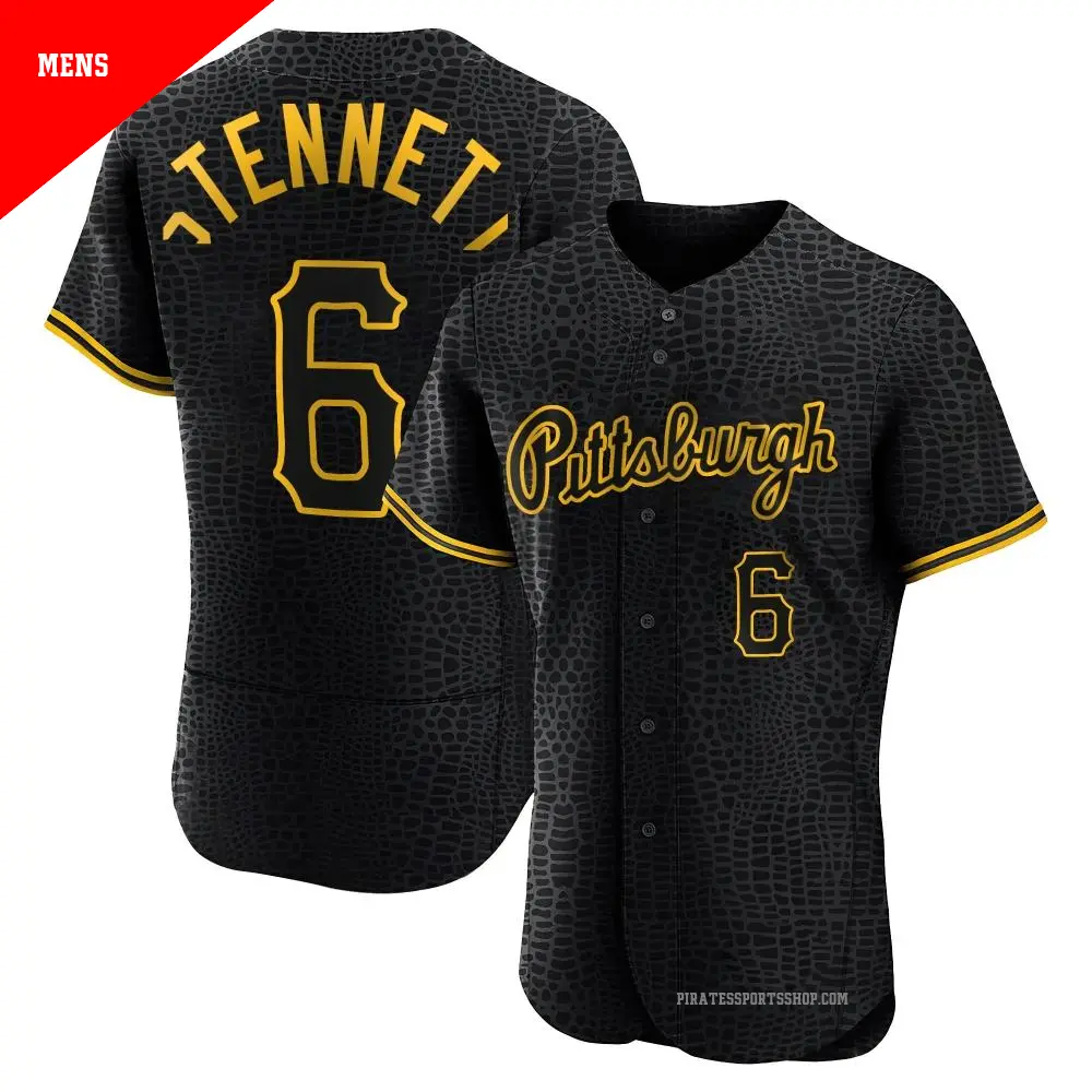 Men's ＃6 Rennie Stennett Pittsburgh Pirates Black Authentic Snake Skin City Jersey