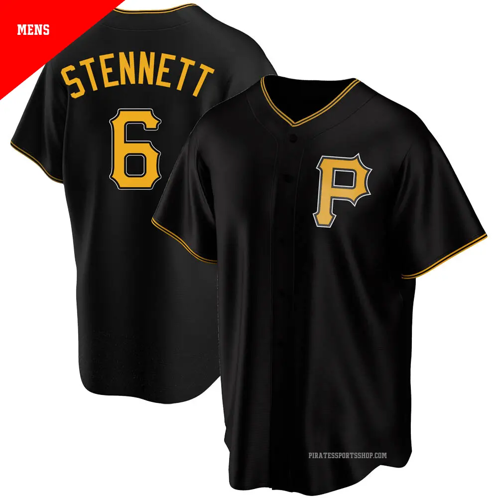 Men's ＃6 Rennie Stennett Pittsburgh Pirates Black Replica Alternate Jersey