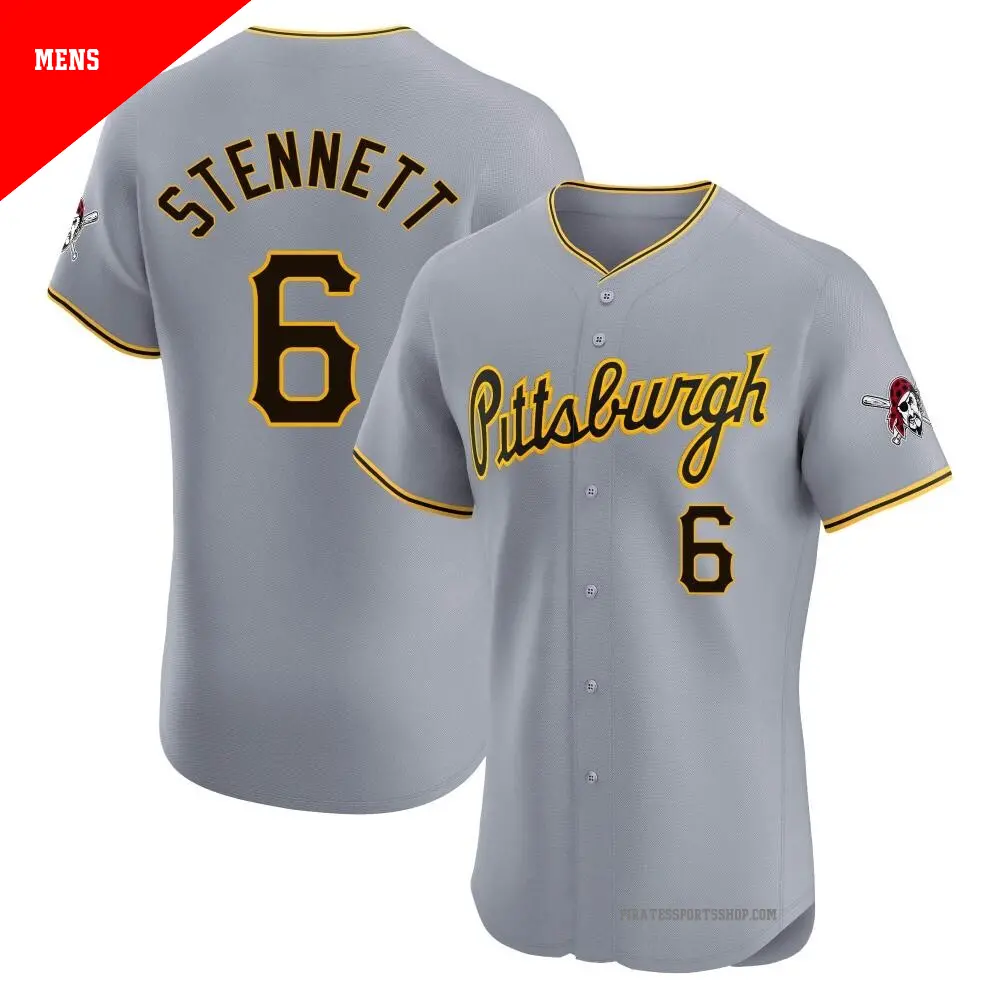 Men's ＃6 Rennie Stennett Pittsburgh Pirates Gray Elite Road Jersey