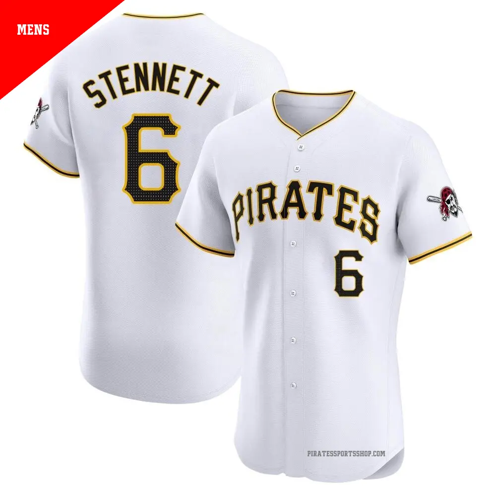 Men's ＃6 Rennie Stennett Pittsburgh Pirates White Elite Home Jersey