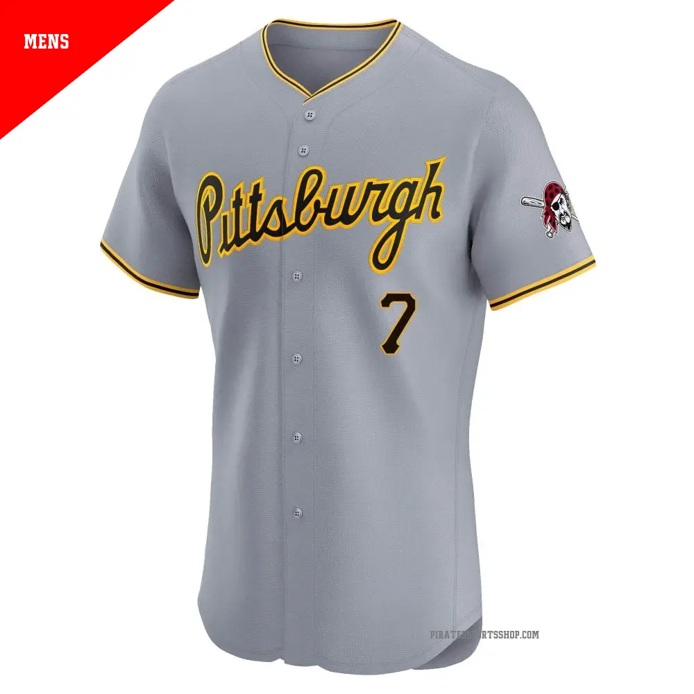 Men s 7 Kenny Lofton Pittsburgh Pirates Gray Elite Road Jersey