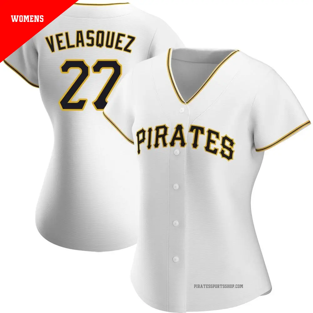 Women's ＃27 Vince Velasquez Pittsburgh Pirates White Authentic Home Jersey