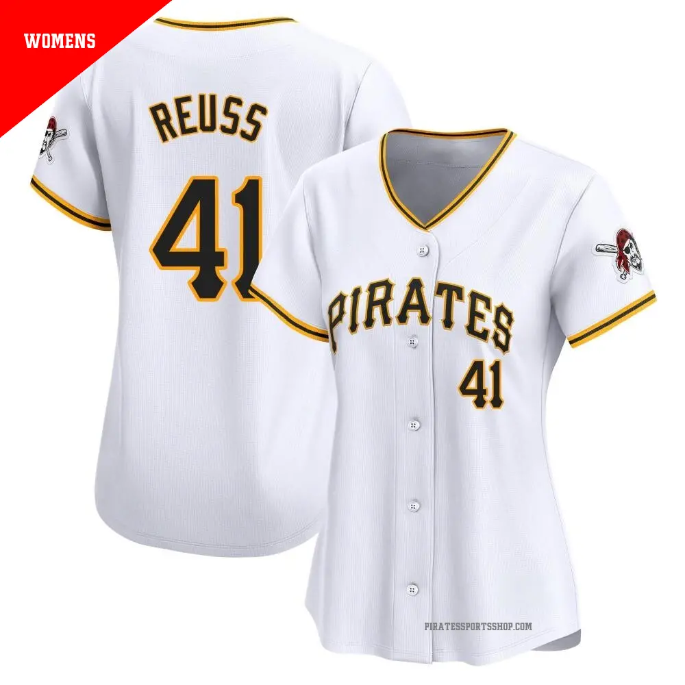 Women's ＃41 Jerry Reuss Pittsburgh Pirates White Limited Home Jersey