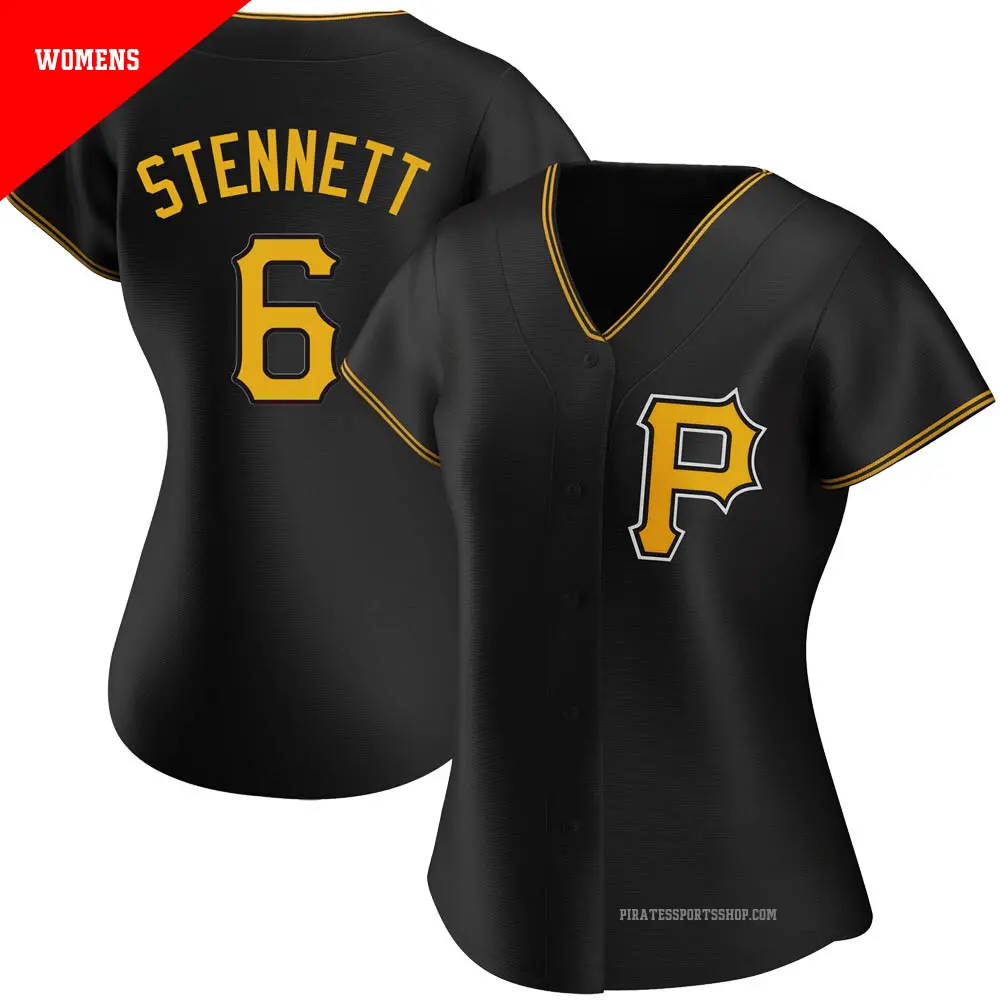 Women's ＃6 Rennie Stennett Pittsburgh Pirates Black Authentic Alternate Jersey