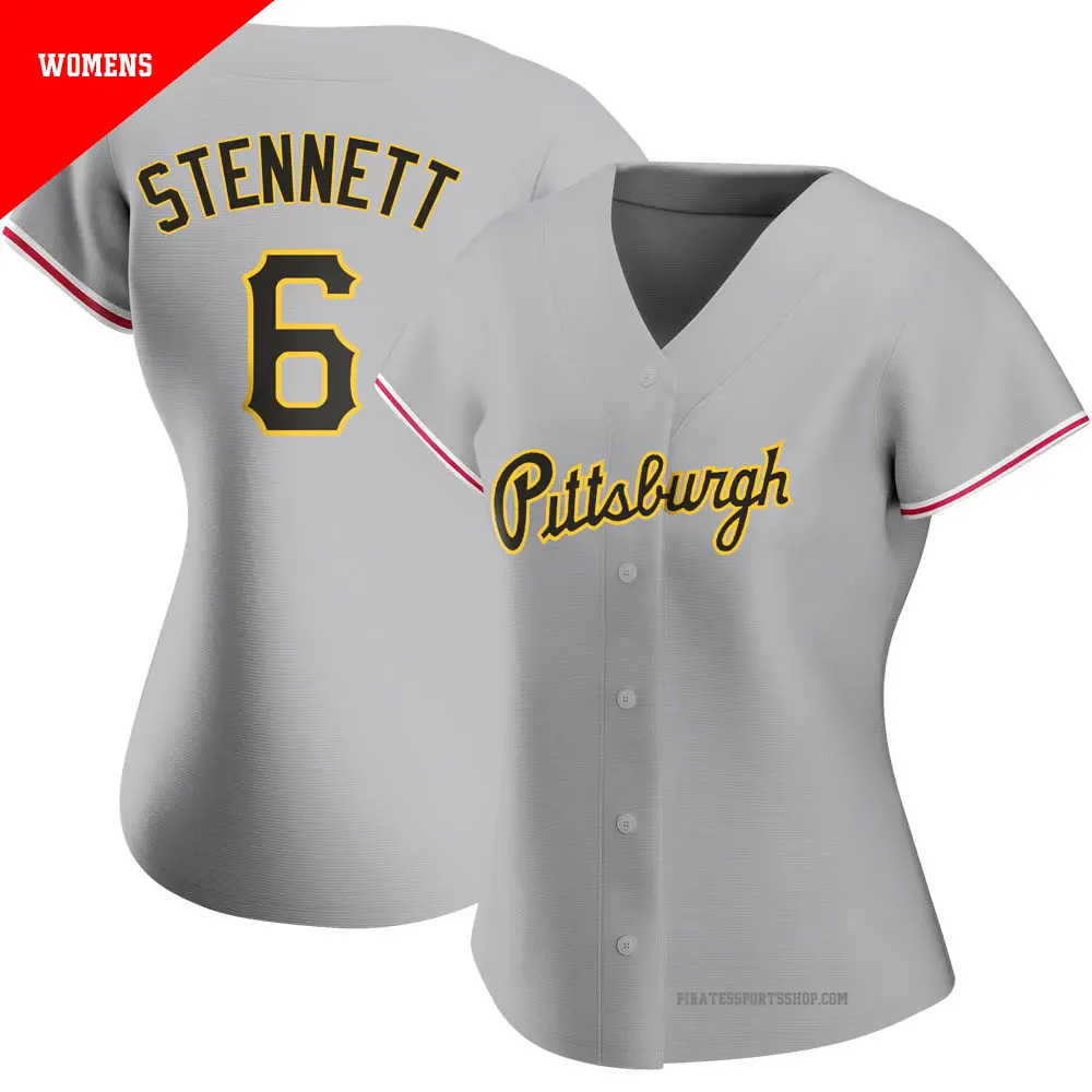 Women's ＃6 Rennie Stennett Pittsburgh Pirates Gray Authentic Road Jersey