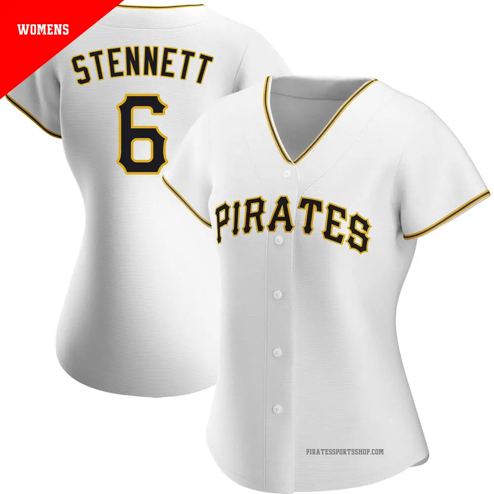 Women's ＃6 Rennie Stennett Pittsburgh Pirates White Authentic Home Jersey