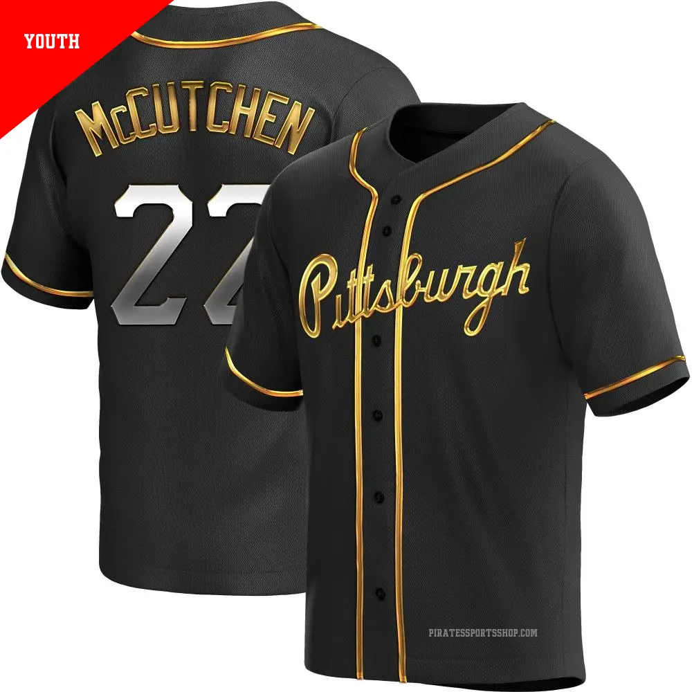 Youth 22 Andrew McCutchen Pittsburgh Pirates Gold Replica Black en Alternate Jersey