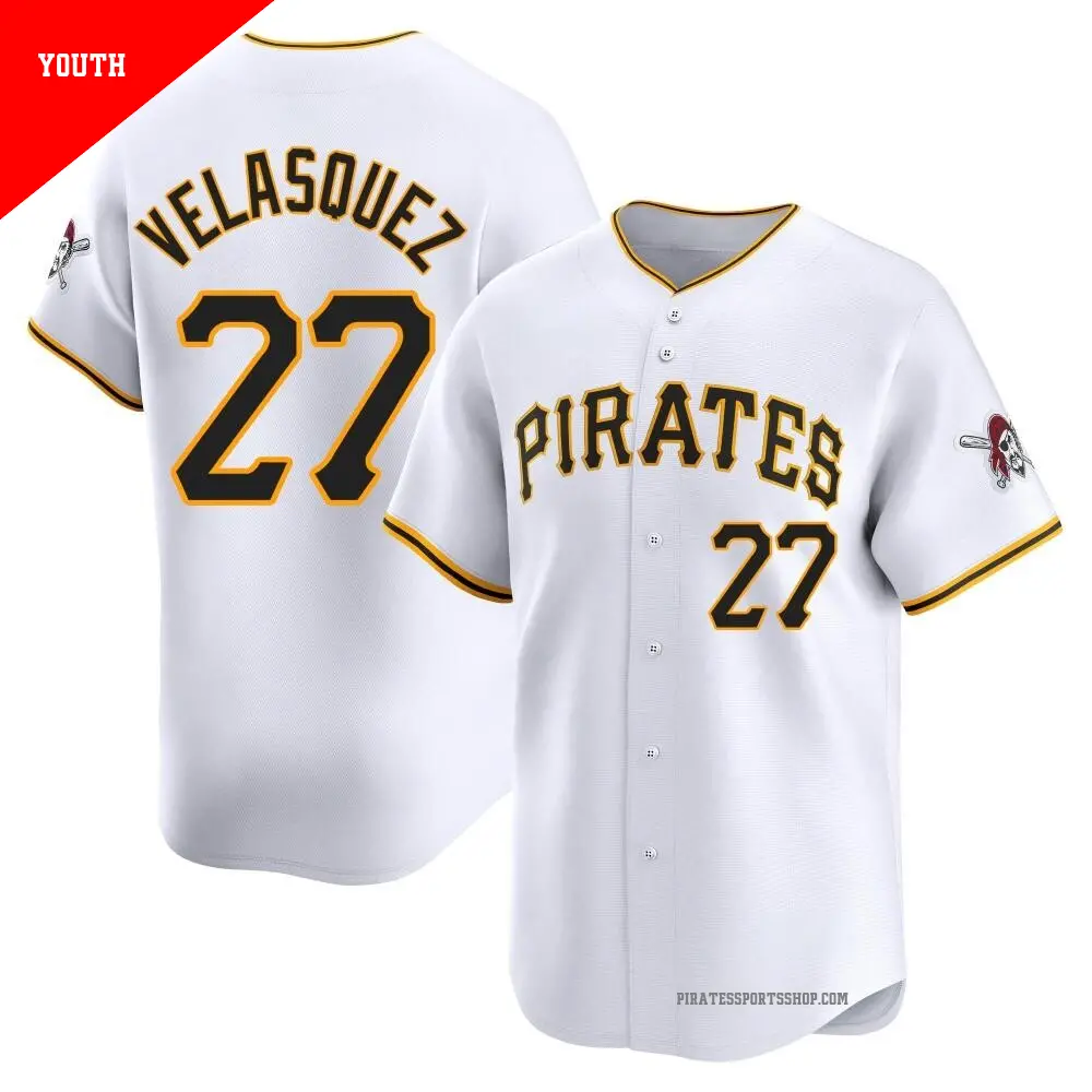 Youth ＃27 Vince Velasquez Pittsburgh Pirates White Limited Home Jersey