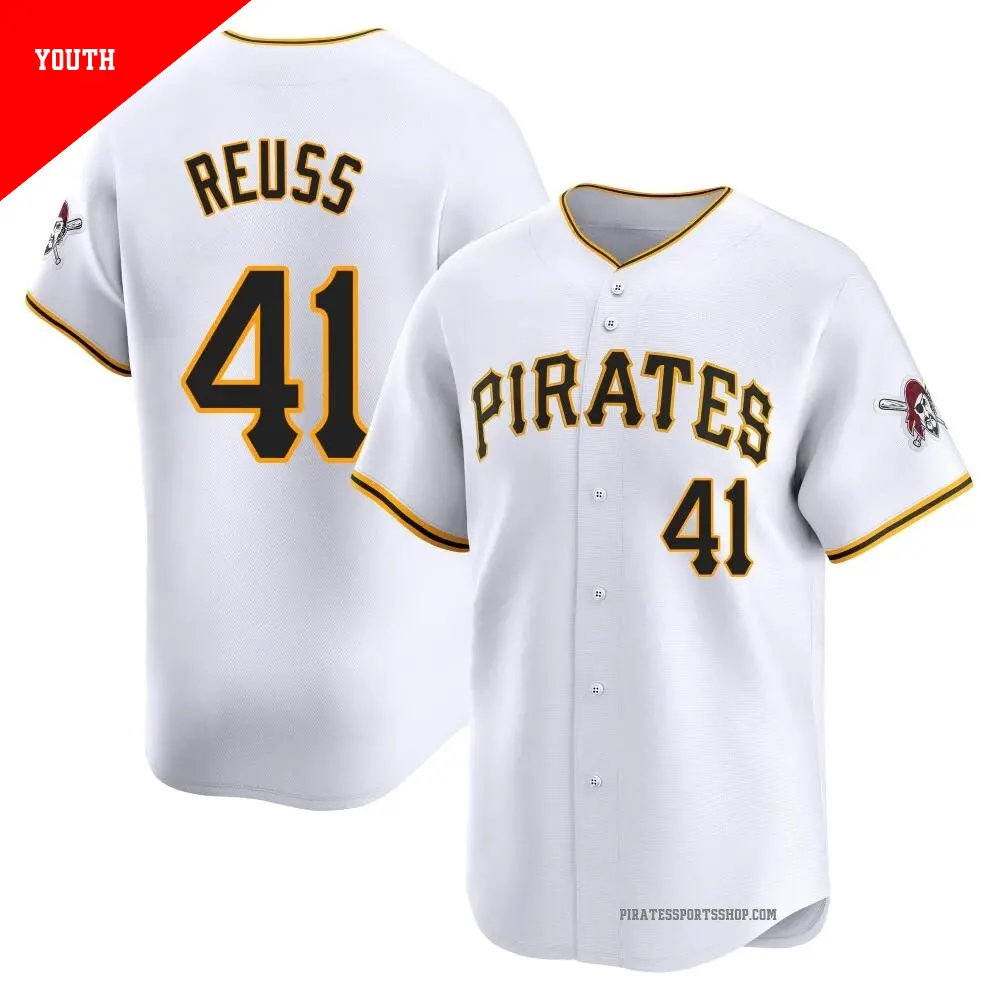 Youth ＃41 Jerry Reuss Pittsburgh Pirates White Limited Home Jersey