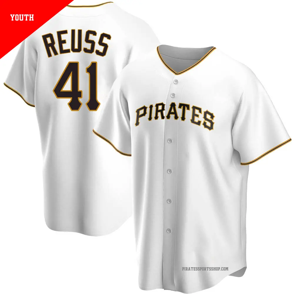 Youth ＃41 Jerry Reuss Pittsburgh Pirates White Replica Home Jersey