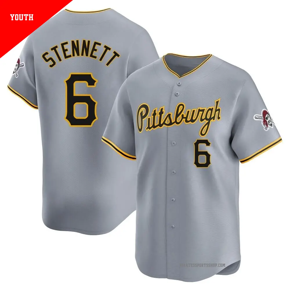 Youth ＃6 Rennie Stennett Pittsburgh Pirates Gray Limited Away Jersey