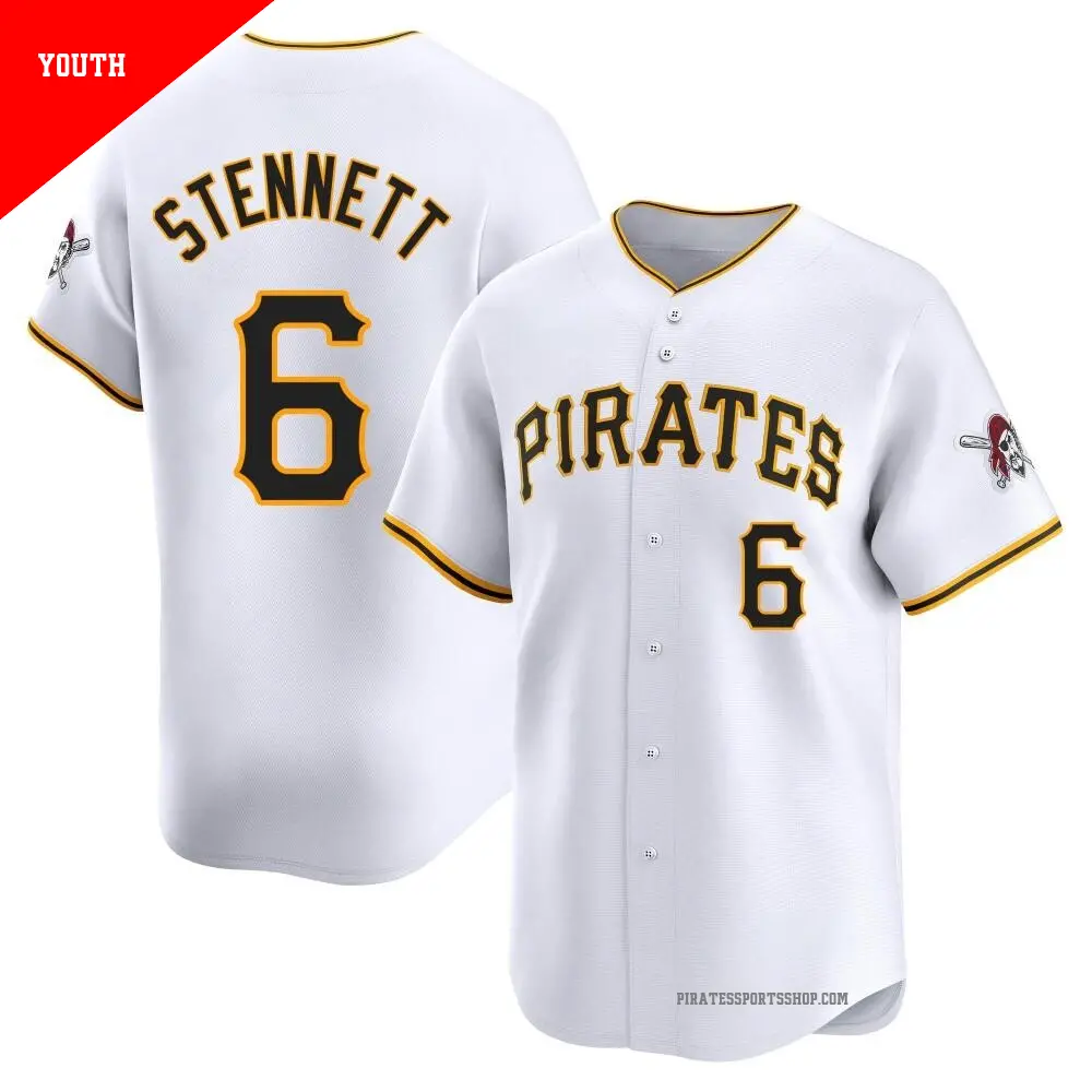 Youth ＃6 Rennie Stennett Pittsburgh Pirates White Limited Home Jersey