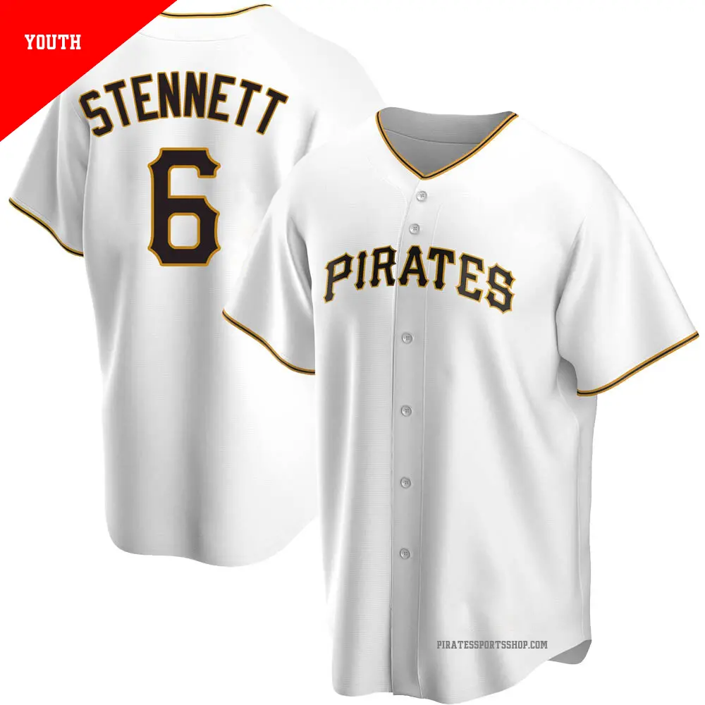 Youth ＃6 Rennie Stennett Pittsburgh Pirates White Replica Home Jersey